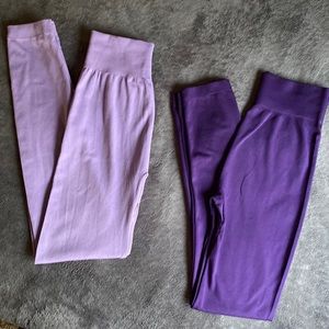 2 pair of purple leggings